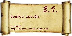 Bogács István névjegykártya