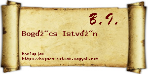 Bogács István névjegykártya